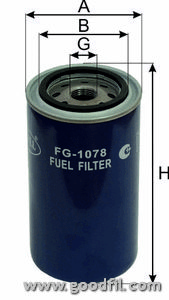 fg 1078 топливный фильтр case, hyundai, new holand