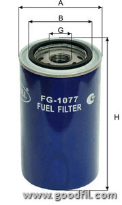 fg 1077 топливный фильтр case, liebherr, new holand